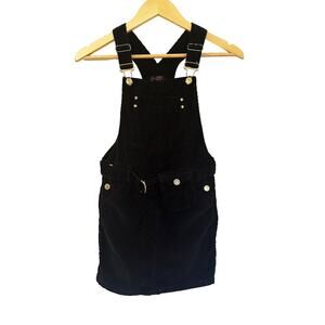 Black Corduroy Overall Dress sz 7/8 Overalls Dress Black Dress